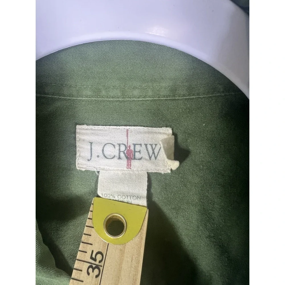 J.Crew Mens XXL Olive Green Long Sleeve Button Down Cotton Twill Shirt Pocket